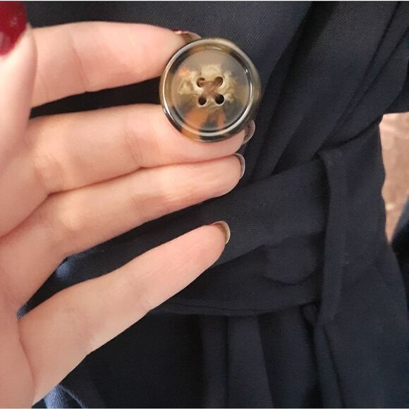 Stradivarius Navy Trench Coat - Picture 7 of 13